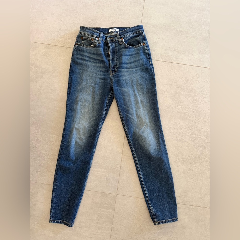 Re/Done High-Rise skinny  Blue Denim Jeans